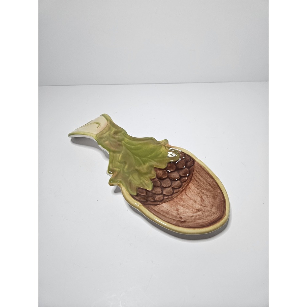 Cracker Barrel Fall Harvest Acorn Spoon Rest Stoneware Thanksgiving Autumn Decor